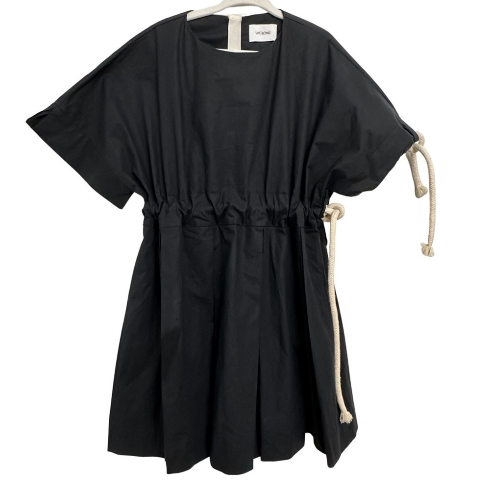 Unlabel Girls Stretch Cotton Pleated Dress Black SZ 4 US/104 EU is LIKE NEW